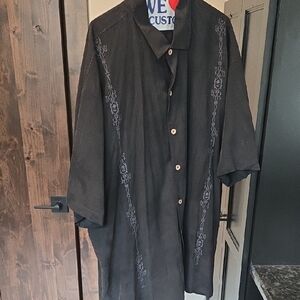 Tommy Bahama Black Embroidered Shirt
